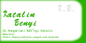 katalin benyi business card